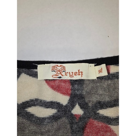 Arveh Women's XL Short Sleeve Knit Dress Red Gray White Circle Pattern - Picture 3 of 7